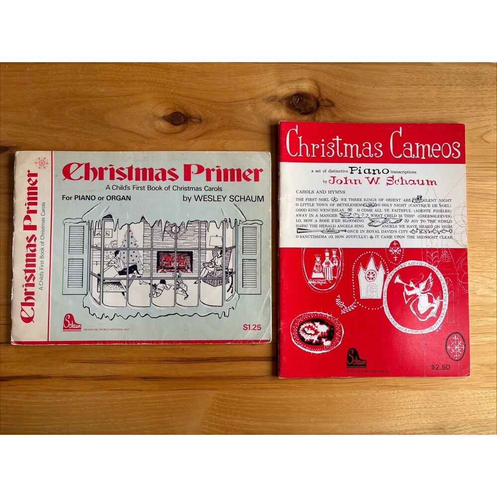 Christmas Primer & Christmas Cameos for Piano or Organ Sheet Music Books Schaum